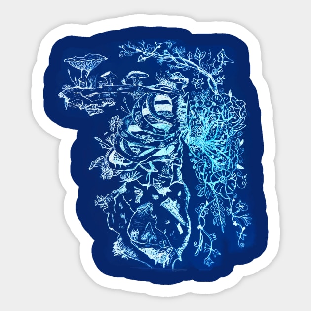 etched decay Sticker by Sagansuniverse